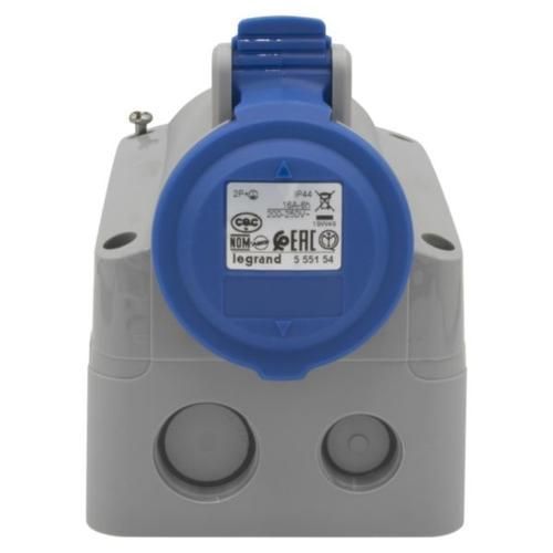 Розетка накладная 16A 2К+З 230В IP44 P17 Tempra Pro 555154 555154 фото