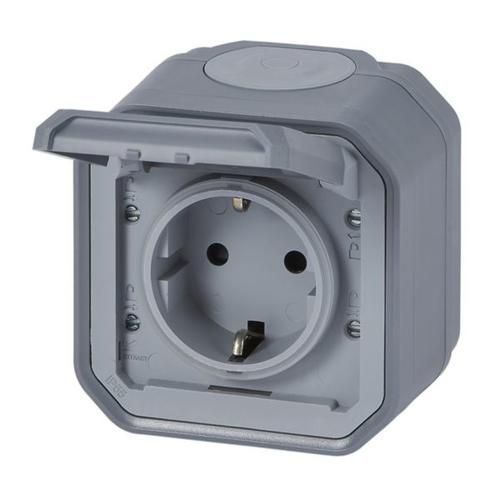 Розетка з заземленням накладна сіра IP55 Plexo Legrand 069733L 069733L фото