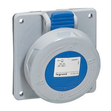 Розетка панельна 16A 2К+З 230В IP67 P17 Tempra Pro 555384 555384 фото
