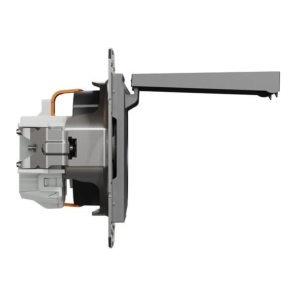 Розетка з з/к та кришкою антрацит Asfora Schneider Electric EPH3100171 EPH3100171 фото