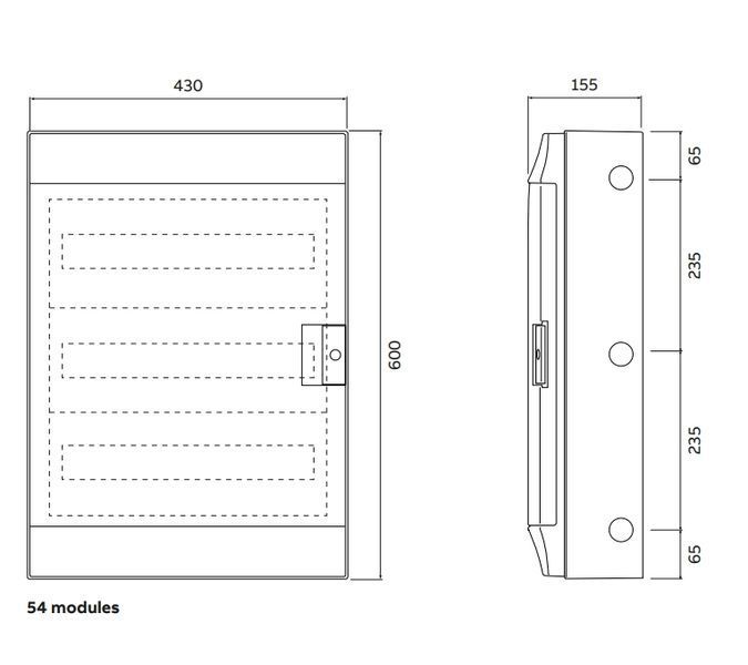 Щит Mistral IP65 зовнішній 54 модулі прозорі двері ABB 1SLM006501A1208 1SLM006501A1208 фото