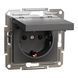 Розетка з з/к та кришкою антрацит Asfora Schneider Electric EPH3100171 EPH3100171 фото 1