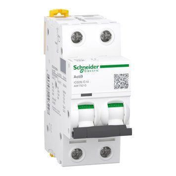 Автоматичний вимикач Acti9 iC60N 2 полюси 10А C 6kA Schneider Electric A9F79210 A9F79210 фото