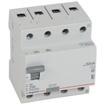 Реле диференційне Rx3 4 полюси 25A 30mA тип AC 6kA Legrand 402062 402062 фото
