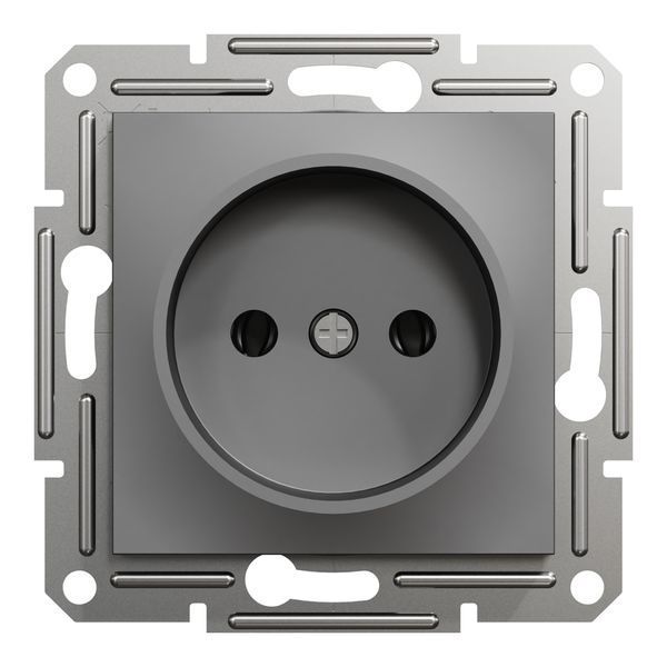 Розетка без заземлення антрацит Asfora Schneider Electric EPH3000171 EPH3000171 фото