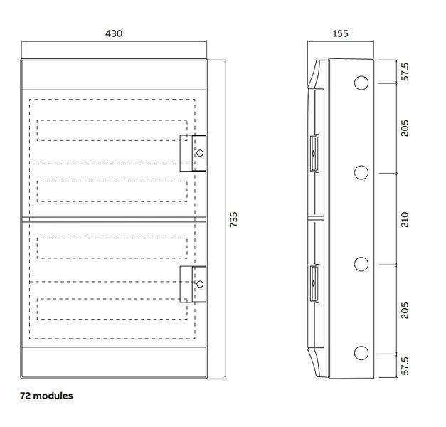 Щит Mistral IP65 зовнішній 72 модулі прозорі двері ABB 1SLM006501A1209 1SLM006501A1209 фото