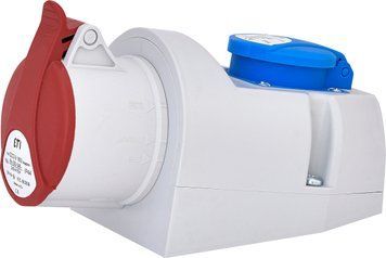 Розетка комбинированная EZCZ-S-1653 16A, 400V/230V, 3P+N+PE/EE 16S Schuko IP44 ETI 4482051 4482051 фото