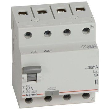 Реле диференційне Rx3 4 полюси 63A 30mA тип AC 6kA Legrand 402064 402064 фото