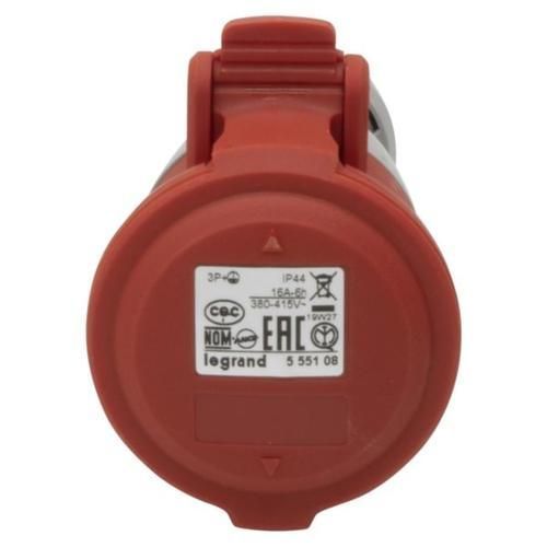 Розетка пряма 16A 3К+З 415В IP44 P17 Tempra Pro 555108 555108 фото