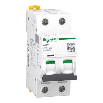 Автоматичний вимикач Acti9 iC60N 2 полюси 32А C 6kA Schneider Electric A9F79232 A9F79232 фото
