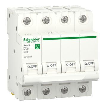 Автоматический выключатель Resi9 4 полюса 32А B 6kA Schneider Electric R9F02432 R9F02425 фото