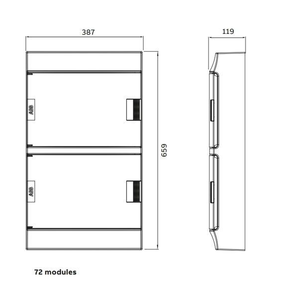 Щит Mistral зовнішній 72 модулі білі двері ABB 1SLM004102A3110 1SLM004102A3110 фото