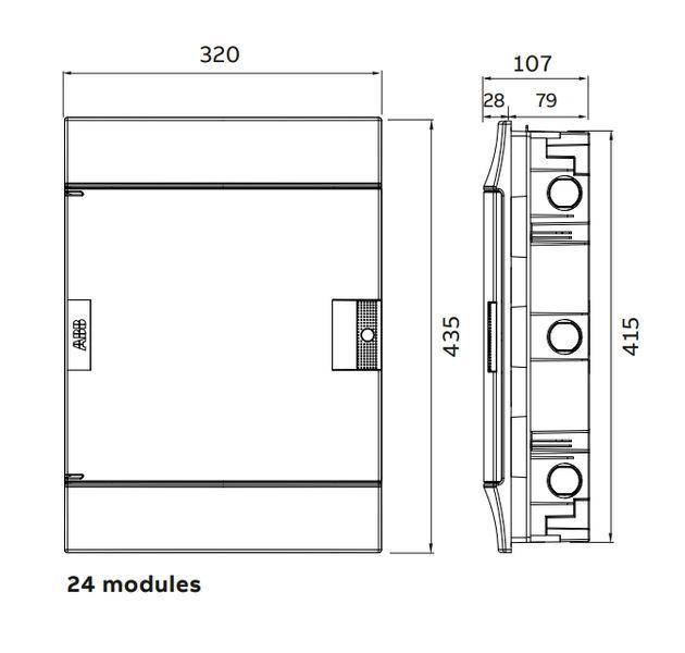 Щит Mistral встраиваемый 24 модуля прозрачные двери ABB 1SLM004101A1205 1SLM004101A1205 фото