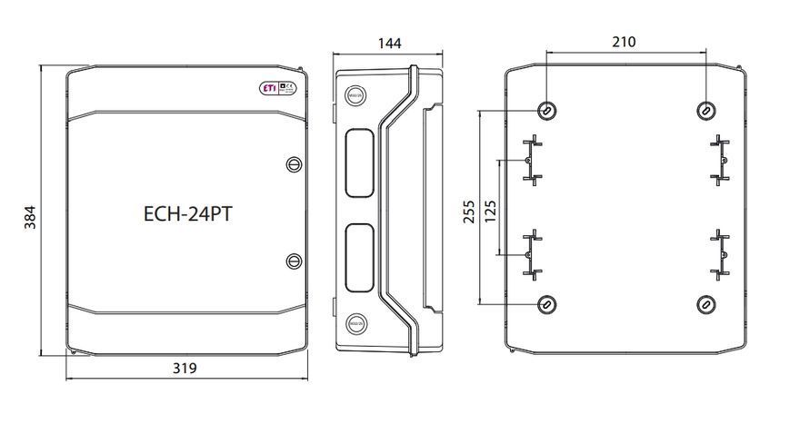 Щит 24 модулі ECH 24PT IP65 накладний ETI 1101063 1101063 фото