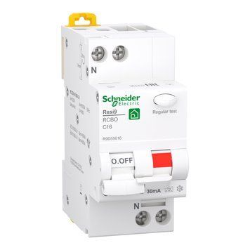 Диф. автомат Resi9 1P+N 16A 30mA C тип A 6kA Schneider Electric R9D55616 R9D55616 фото