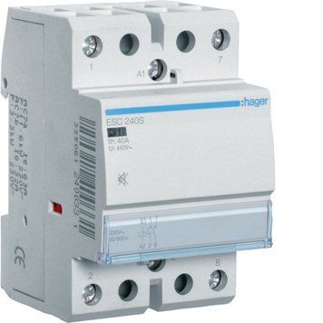 Контактор безшумний 40A, 2НВ, 230В, Hager ESC240S ESC240S фото