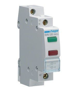 Індикатор подвійний LED 230В зелений і червоний Hager SVN126 SVN126 фото