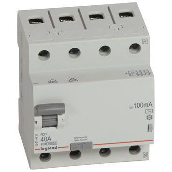 Реле диференційне Rx3 4 полюси 63A 100mA тип AC 6kA Legrand 402068 402068 фото