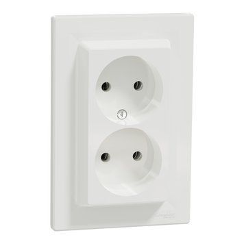 Розетка двойная без заземления двойная Asfora Schneider Electric EPH9700121 EPH9700121 фото