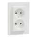 Розетка подвійна без заземлення біла Asfora Schneider Electric EPH9700121 EPH9700121 фото 1