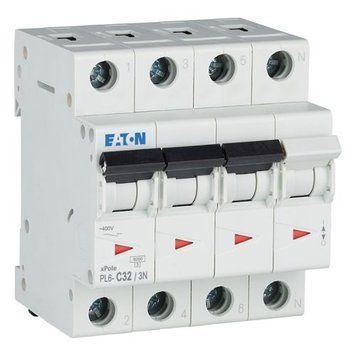 Автоматический выключатель 3+N полюса 32А C 6kA PL6-C32/3N Eaton 106913 106913 фото