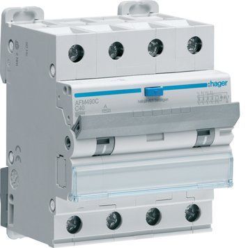 Диференційний автомат 3P+N C-40A/300mA тип A 6kA Hager AFM490C AFM490C фото