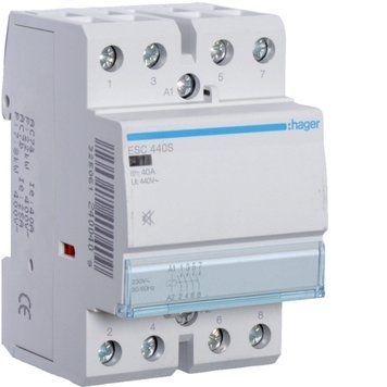 Контактор безшумний 40A, 4НВ, 230В, Hager ESC440S ESC440S фото
