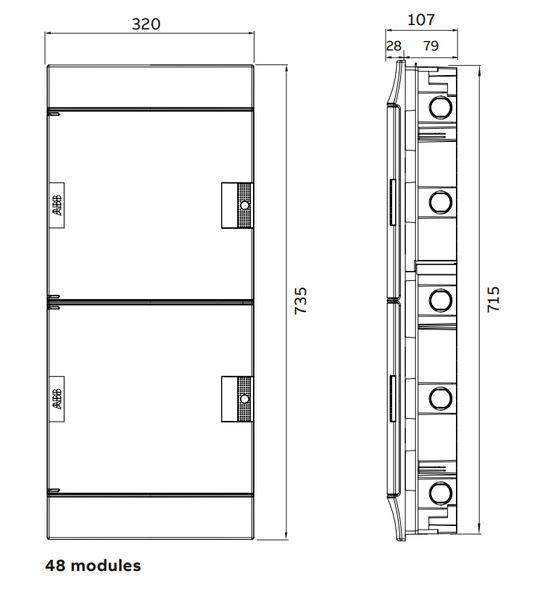 Щит Mistral внутрішній 48 модулів прозорі двері ABB 1SLM004101A1208 1SLM004101A1208 фото