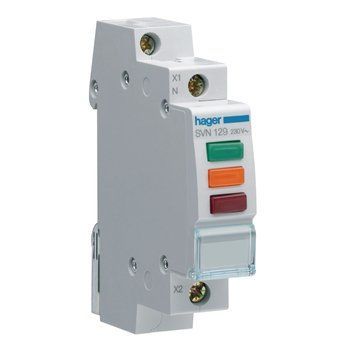 Індикатор потрійний LED 230В червоний-зелений-помаранчовий Hager SVN129 SVN129 фото