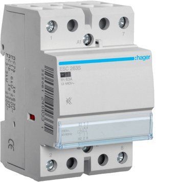Контактор безшумний 63A, 2НВ, 230В, Hager ESC263S ESC263S фото