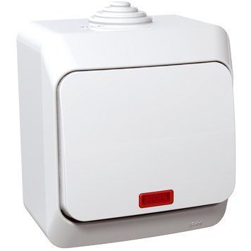 Вимикач з підсвіткою 1-клавішний IP44 білий Cedar Plus Schneider Electric WDE000514 WDE000514 фото