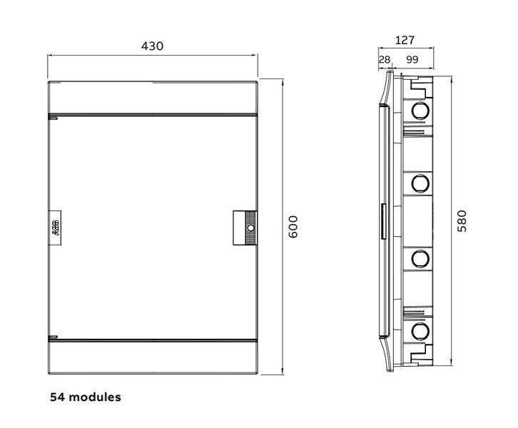 Щит Mistral встраиваемый 54 модуля прозрачные двери ABB 1SLM004101A1209 1SLM004101A1209 фото