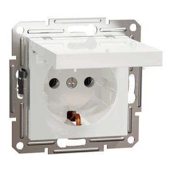 Розетка з з/к і кришкою без рамки біла Asfora Schneider Electric EPH3170121 EPH3170121 фото