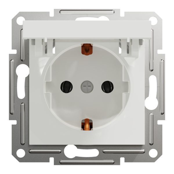 Розетка з з/к і кришкою без рамки біла Asfora Schneider Electric EPH3170121 EPH3170121 фото