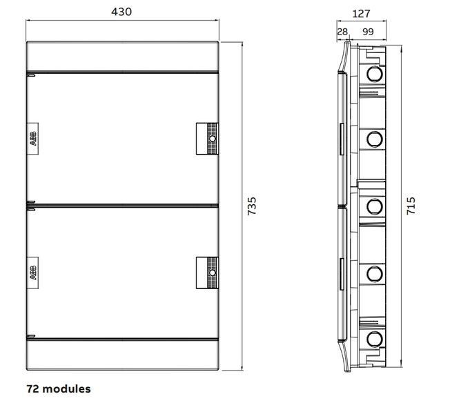Щит Mistral встраиваемый 72 модуля прозрачные двери ABB 1SLM004101A1210 1SLM004101A1210 фото