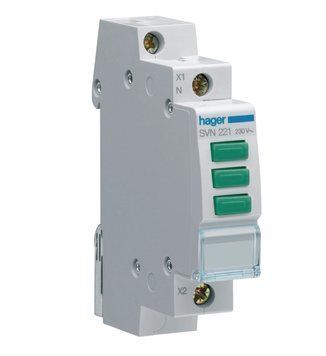 Індикатор потрійний LED 230В три зелених Hager SVN221 SVN221 фото