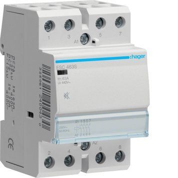 Контактор безшумний 63A, 4НВ, 230В, Hager ESC463S ESC463S фото