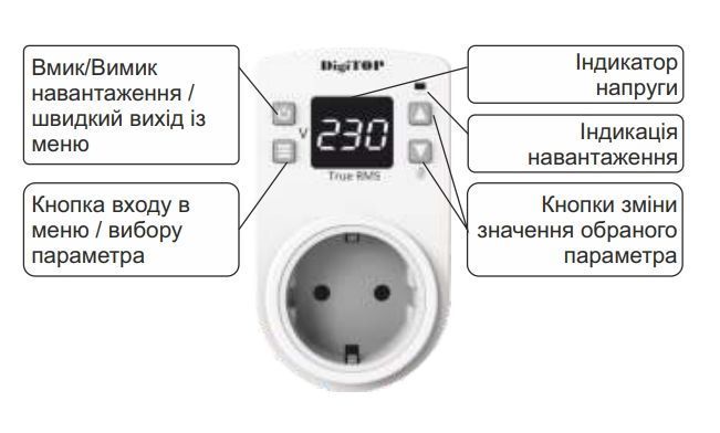 Реле напряжения в розетку DigiTop VP-16AW VP-16AW фото