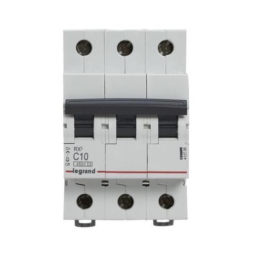 Автоматичний вимикач 3 полюси 10А C 4.5kA Rx3 Legrand 419706 419706 фото