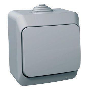 Вимикач 1-клавішний IP44 Cedar Plus сірий Cedar Plus Schneider Electric WDE000610 WDE000610 фото