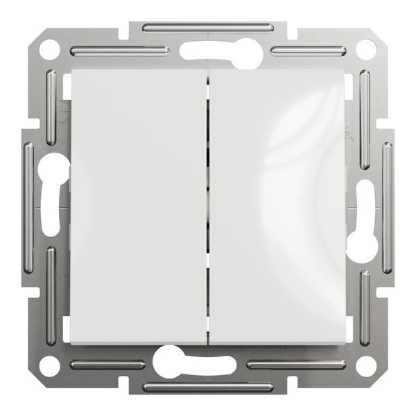 Вимикач 2-клавішний без рамки білий Asfora Schneider Electric EPH0370121 EPH0370121 фото