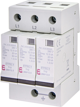 Ограничитель перенапряжения ETITEC V T12 280/12,5 (3+0) RC 3p ETI 2442915 2442915 фото