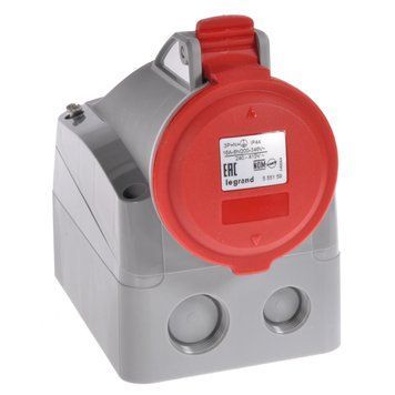 Розетка накладна 16A 3К+З 415В IP44 P17 Tempra Pro 555158 555158 фото