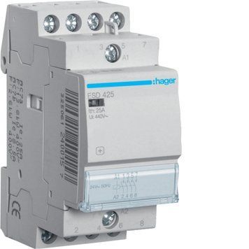 Контактор 25A, 4НО, 24В, Hager ESD425 ESD425 фото