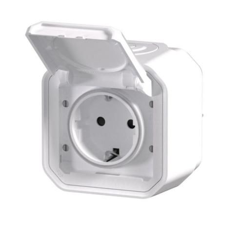 Розетка з заземленням накладна біла IP55 Plexo Legrand 069771L 069771L фото