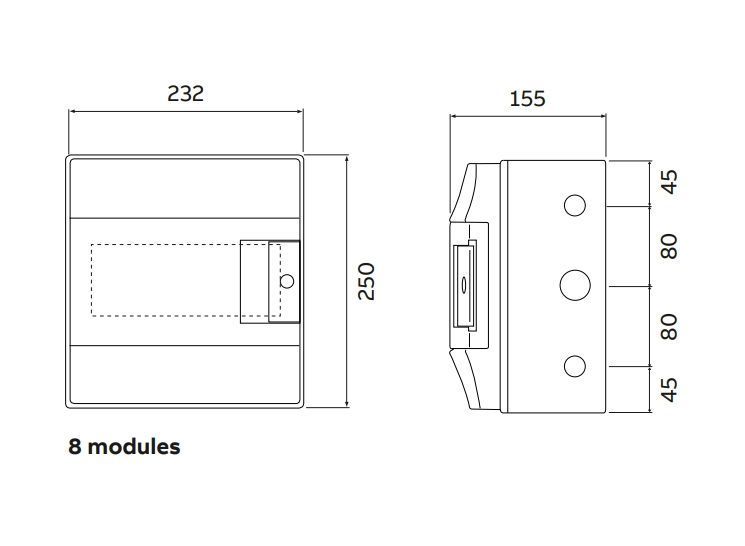 Щит Mistral IP65 зовнішній 8 модулів прозорі двері ABB 1SLM006501A1201 1SLM006501A1201 фото