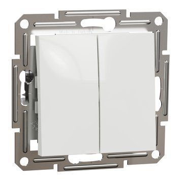 Перемикач 2-клавішний без рамки білий Asfora Schneider Electric EPH0670121 EPH0670121 фото