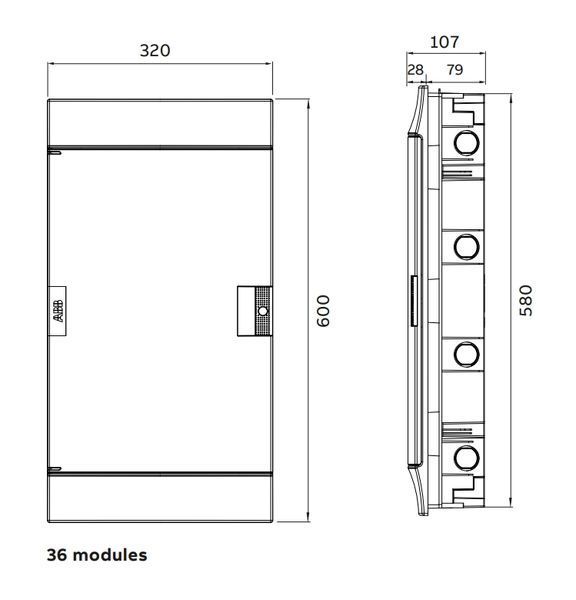 Щит Mistral встраиваемый 36 модулей белые двери ABB 1SLM004102A1107 1SLM004102A1107 фото