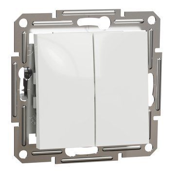 Вимикач 2-клавішний кнопковий без рамки білий Asfora Schneider Electric EPH1170121 EPH1170121 фото