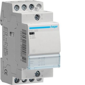Контактор 25A, 3НВ, 230В, Hager ESC325 ESC325 фото